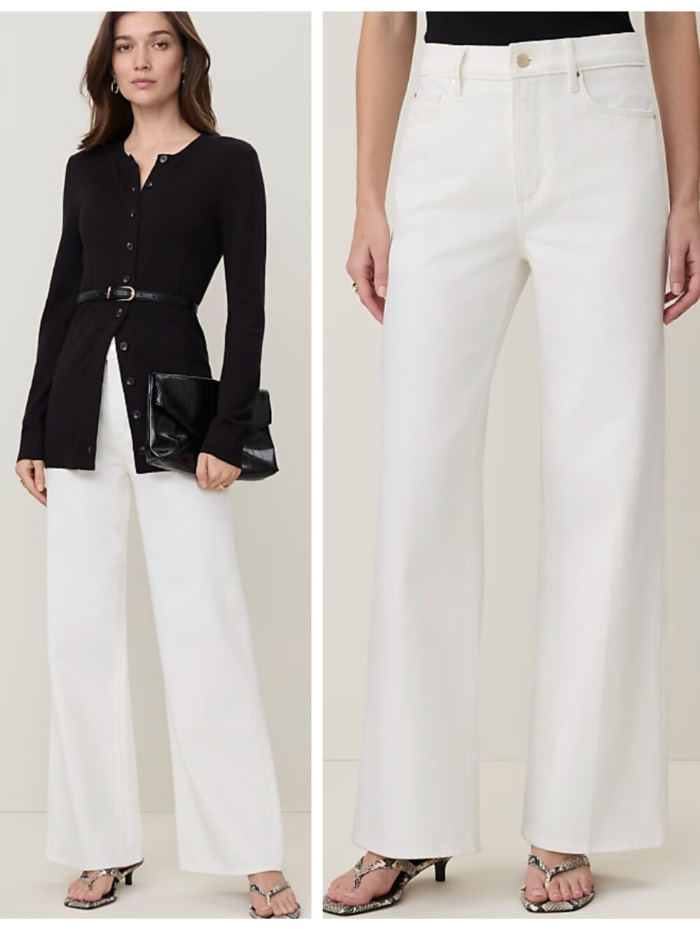 NWT LOFT Wide Leg High Rise Women's 30 (33" Waist) White Stretch Minimalist NEW!